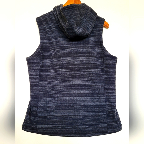 The North Face Crescent Women's Striped Sleeveless Fleece Hoodie Size XL EUC - Picture 2 of 6